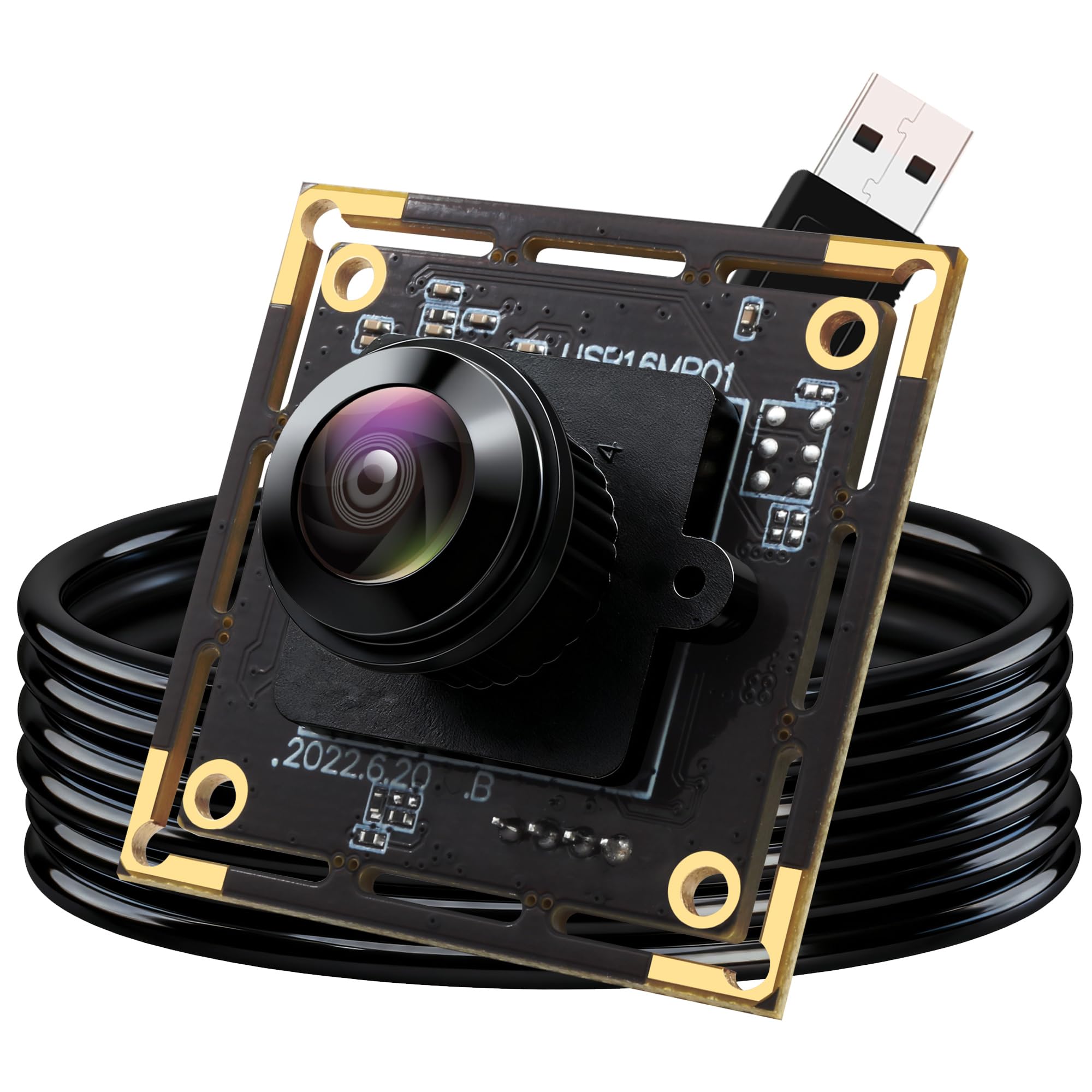 USB Fisheye Kamera 16MP, 180° Weitwinkel Kameramodul für Raspberry Pi