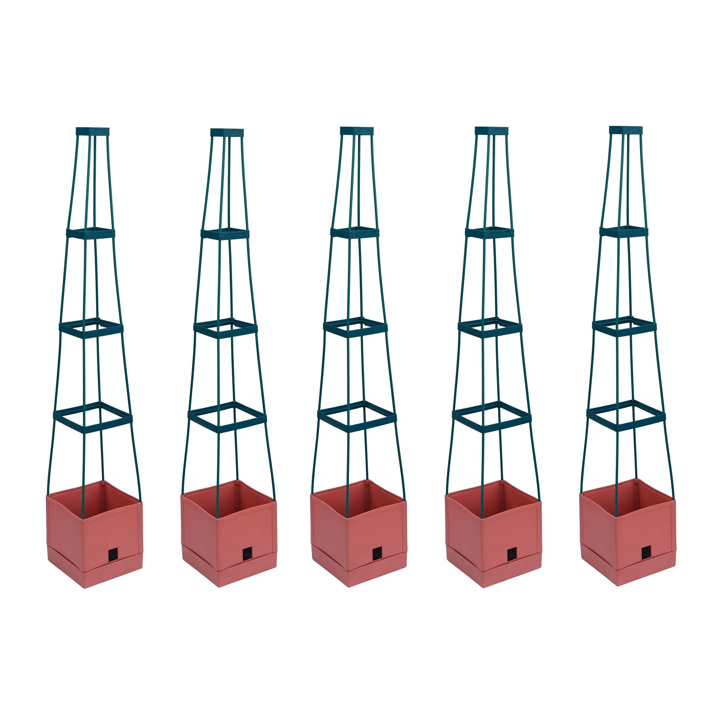 Garden Grow Brown Self Watering 4 Tier Tomato Tower Jumbo Fruit & Vegetable Vine Plant, Support Grower, Decorative Multi Stage 1.5M Weatherproof Tower Garden Planter (5)
