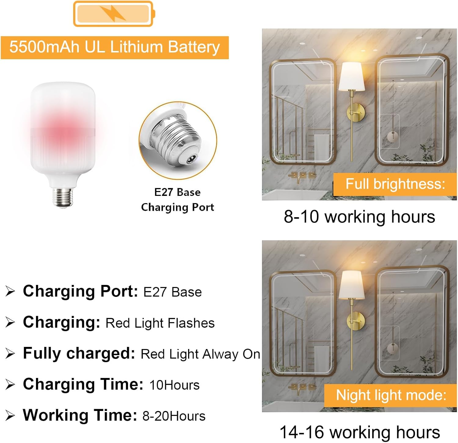 Aipsun 2 PCS Applique murale sans fil à piles 5500mAh, tissu blanc dimmable, télécommande incluse - Éclairage pratique et décoratif - Image détaillée