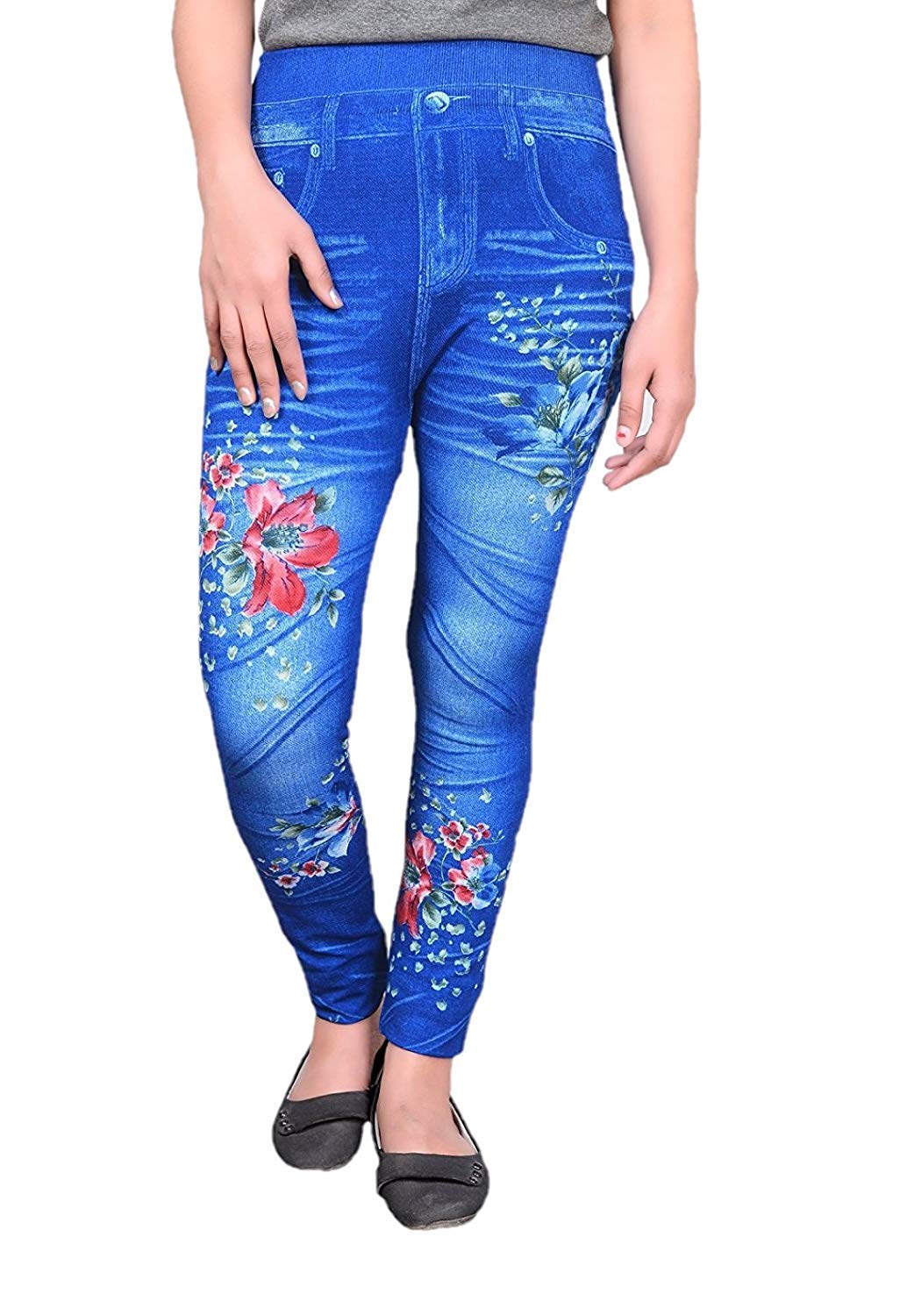 Women's Denim Printed Jeggings-image-13