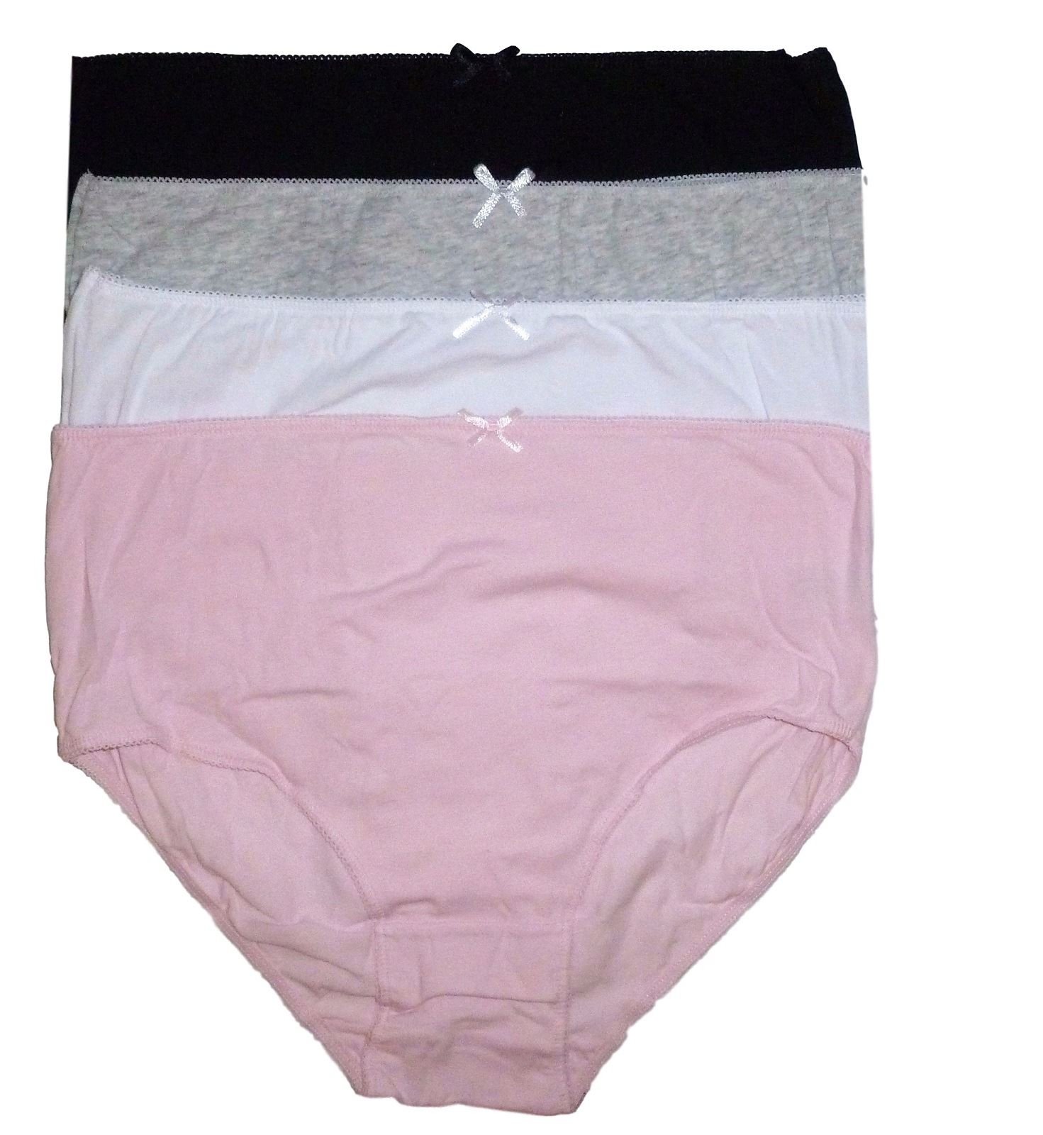 Slenderella 4 Pair Pack Midi Plain Briefs (Assorted) (Medium)