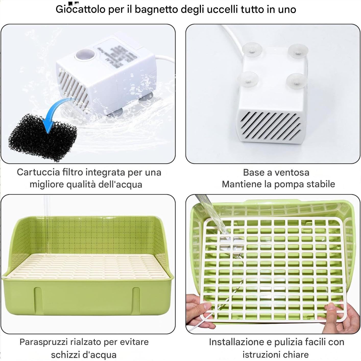 Generico Salle de bain douche pour oiseaux | Récipient de bain d'oiseaux