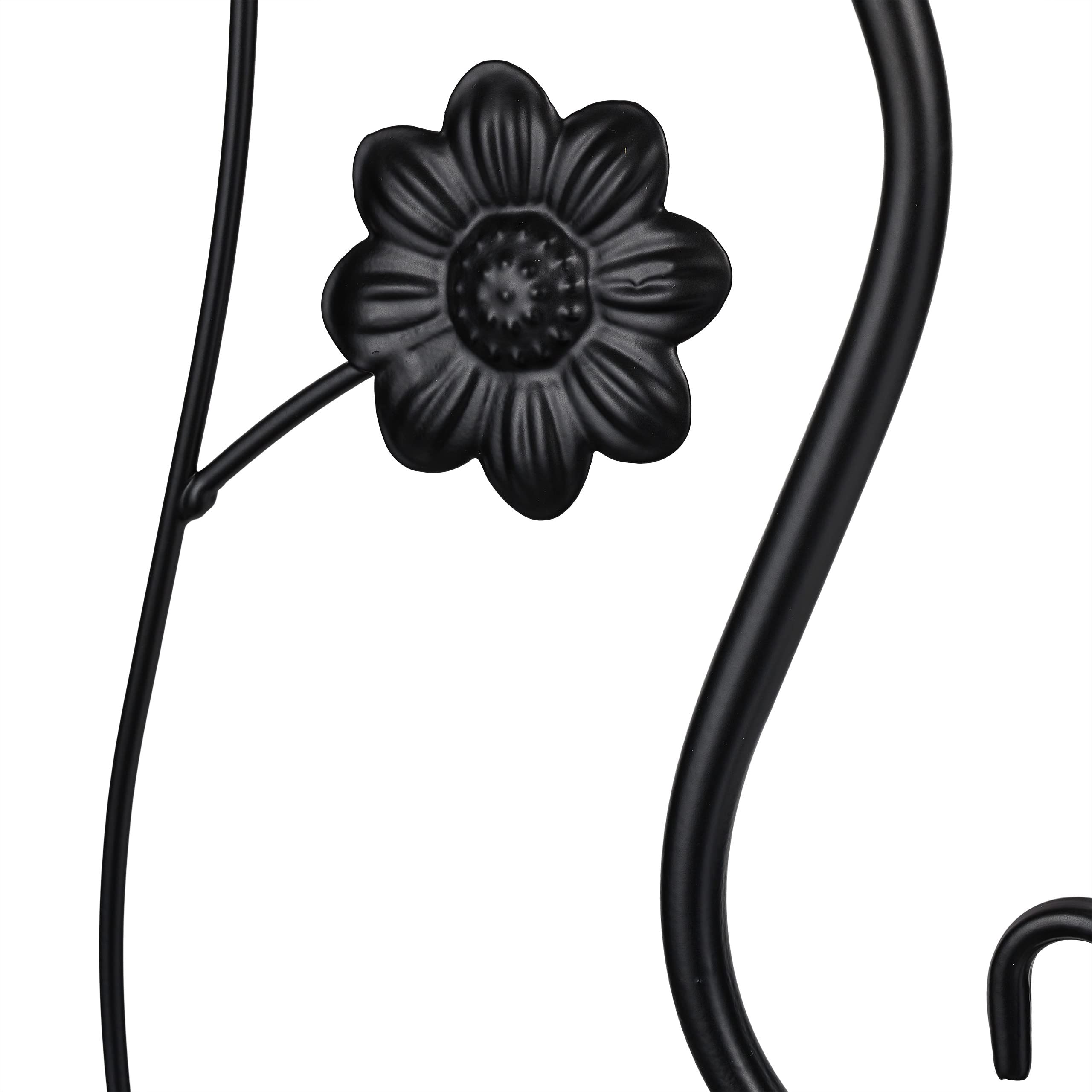 Relaxdays Scaffale Portafiori in Metallo, Fioriera Interno ad Angolo con 4 Mensole Porta Piante, 113,5x31x31 cm, Nero