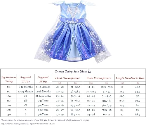 Miniatura 7 de Dressy Daisy Disfraces de princesa para niñas, vestidos de fiesta de Halloween, cumpleaños, talla 12M-5T