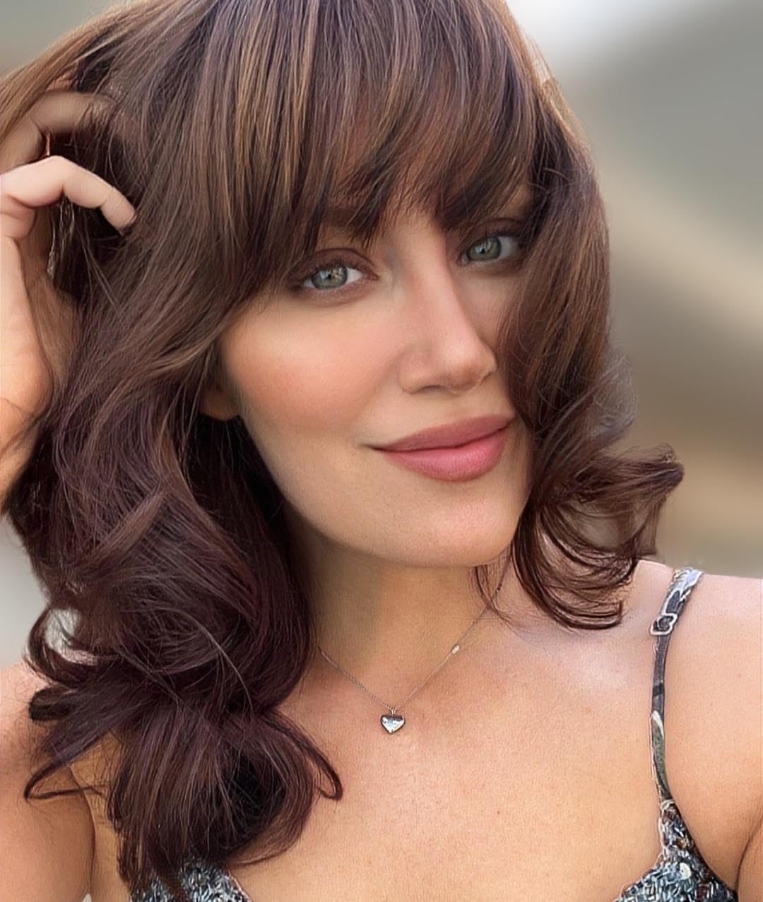 18K gold plated Love engraved heart pendant necklace with 15.5 inch Cuban link chain alternating with flat chain - Image 3