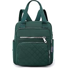 Womens Durable Nylon Backpack Casual Daypack Crossbody Shoulder Bag Fashion Backpacks Green