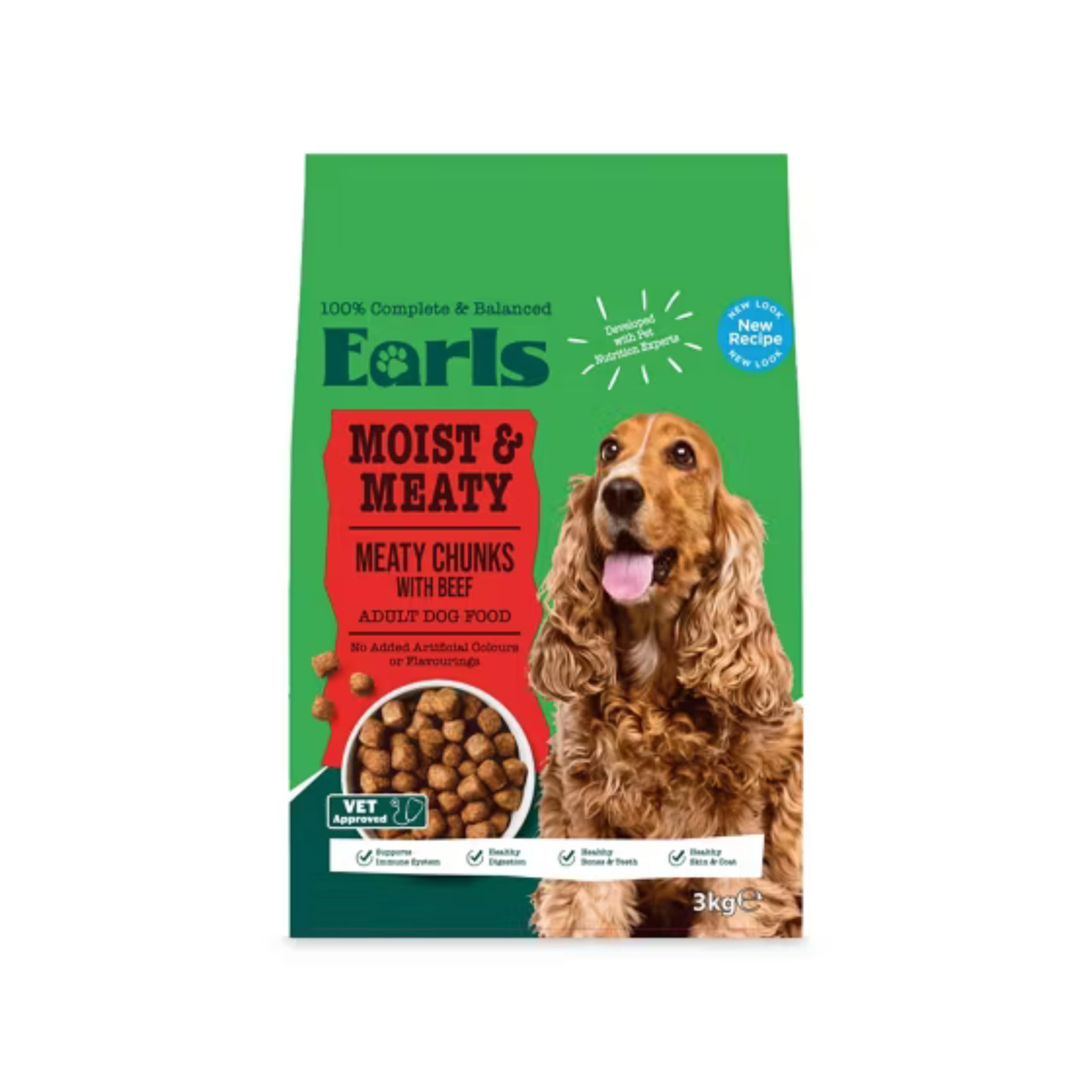 Ark Future Earls Complete Moist & Meaty Dog Food – Meaty Chunks - Adult Dog Food with Vitamins, Prebiotics & Minerals – Supports Digestion, Immunity & Healthy Coat (Beef)