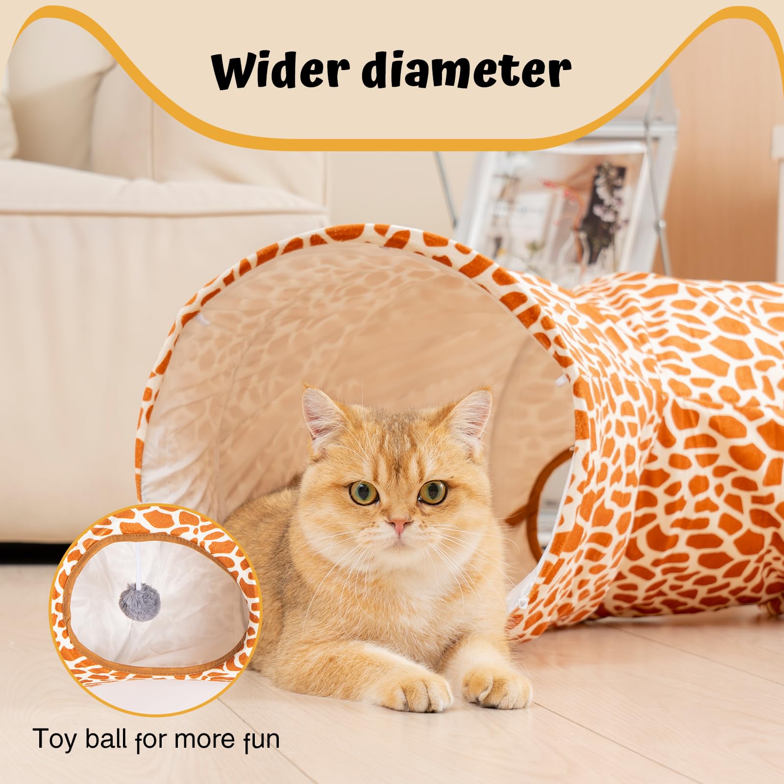 Avont Lit tunnel pour chat avec coussin central lavable – Grand tunnel pour chat – 3 formes pour jouer pour l'intérieur, chats, chatons, chiots, furets, lit rond en peluche moelleux avec tunnels –