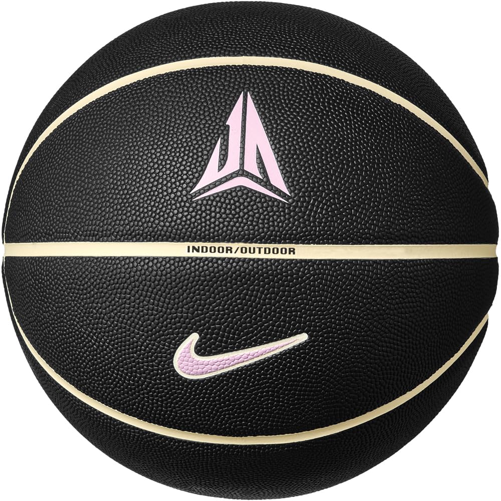Nike All Court Basketball 8P Ja Morant – Indoor Outdoor Basketball Ball – Performance Training Basketball – Deflated delivered, Black/Coconut Milk/Pink Foam/Coconut Milk, 7