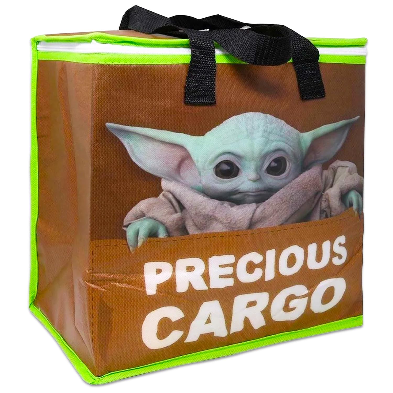 Disney Baby Yoda Insulated Bags Bundle - Star Wars Reusable Large Tote Grocery Bag with Bookmark - Baby Yoda Reusable Tote