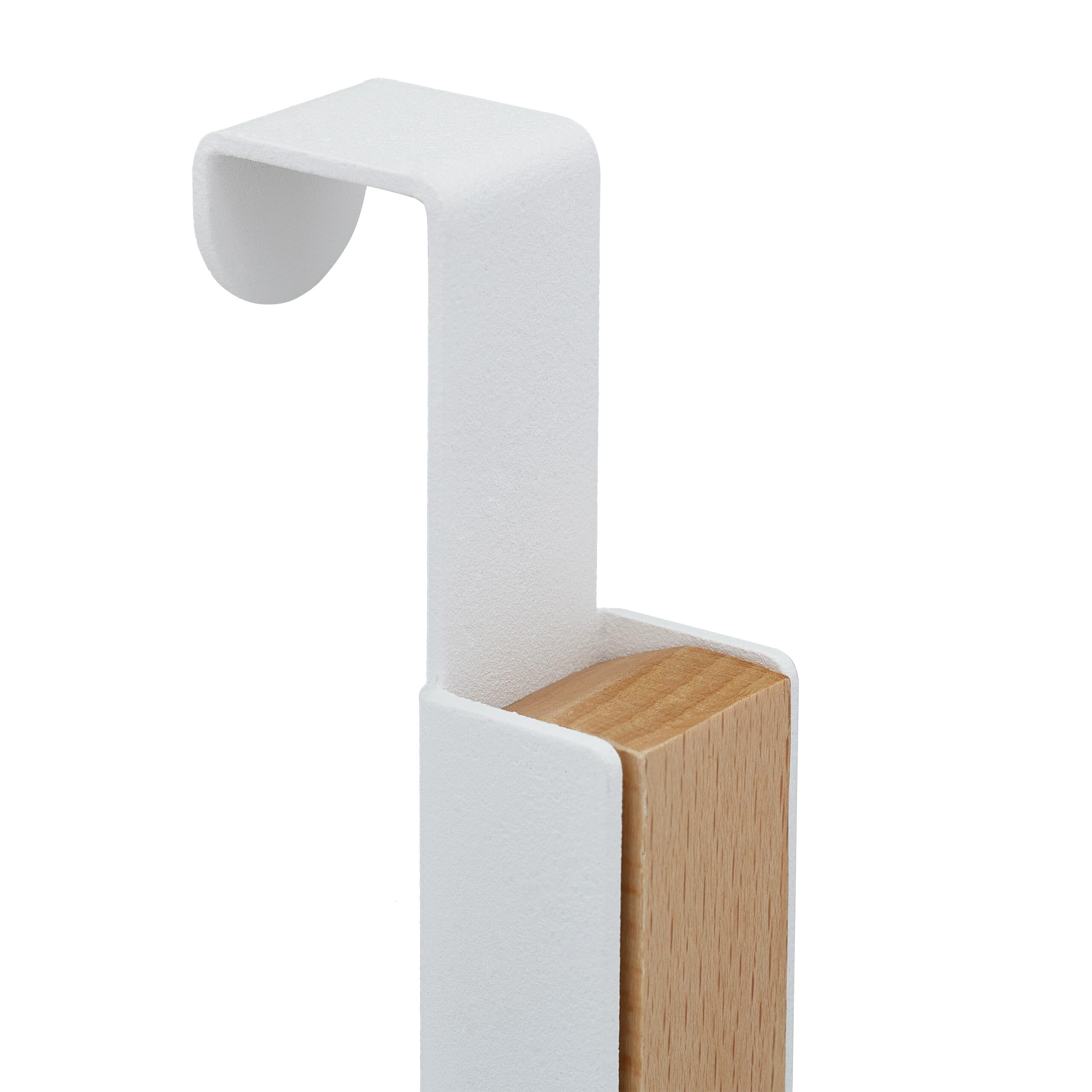 Relaxdays Ganci da Porta Appendiabiti, Set da 2 Appendini Pieghevoli per 6 Grucce Appendi Abiti, Ferro e Legno, Bianco