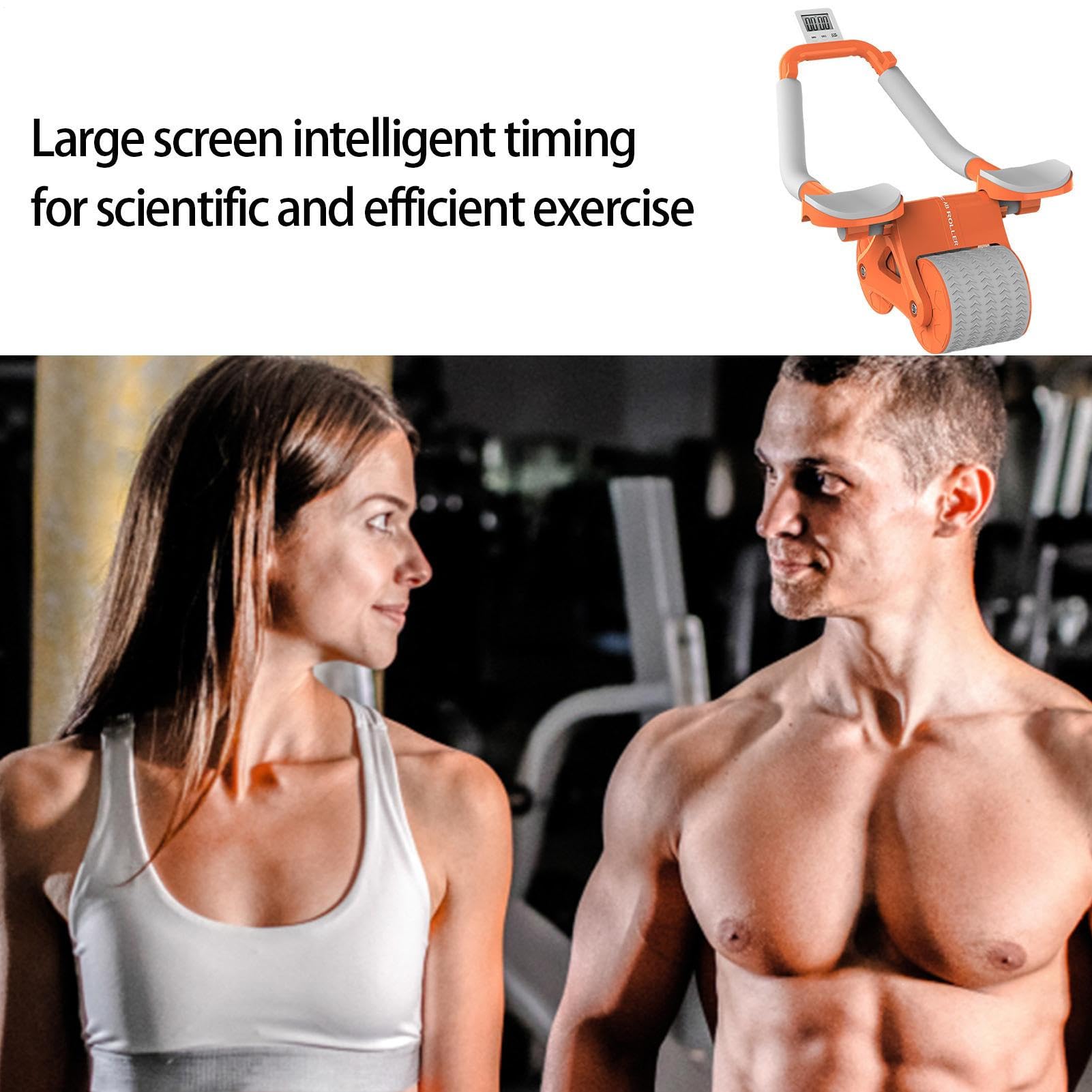 Rodillo de abdominales para gimnasio, máquina de entrenamiento con rebote | automático, rueda de rodillo de tablón para entrenador de núcleo para principiantes, profesionales, entusiastas y atletas
