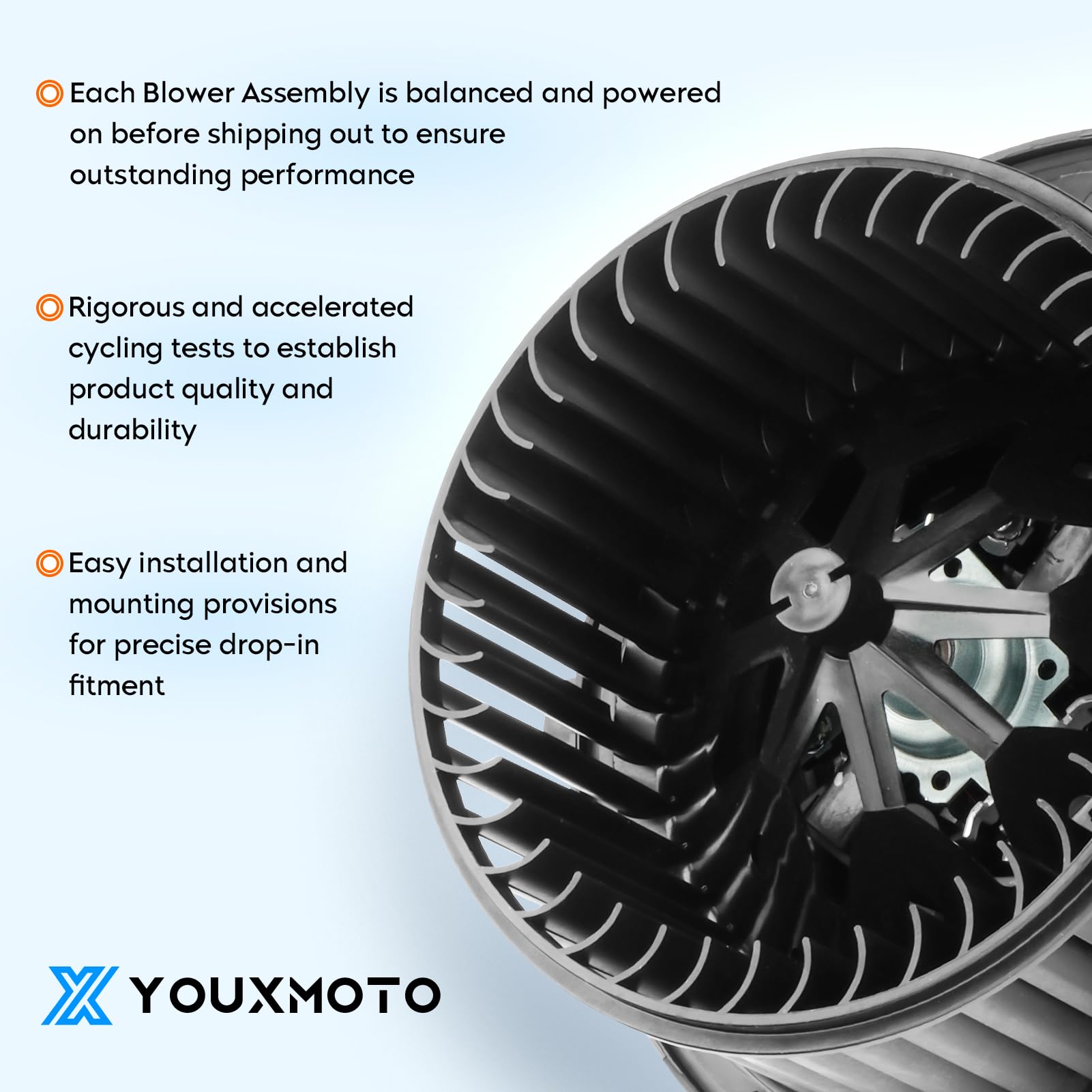 700218 Front HVAC Blower Motor with Regulator Fit for 2007-2013 BMW 328i 335i for 2008-2013 128i for 2006 325i 325xi for X1 M3 Z4 product thumbnail 7