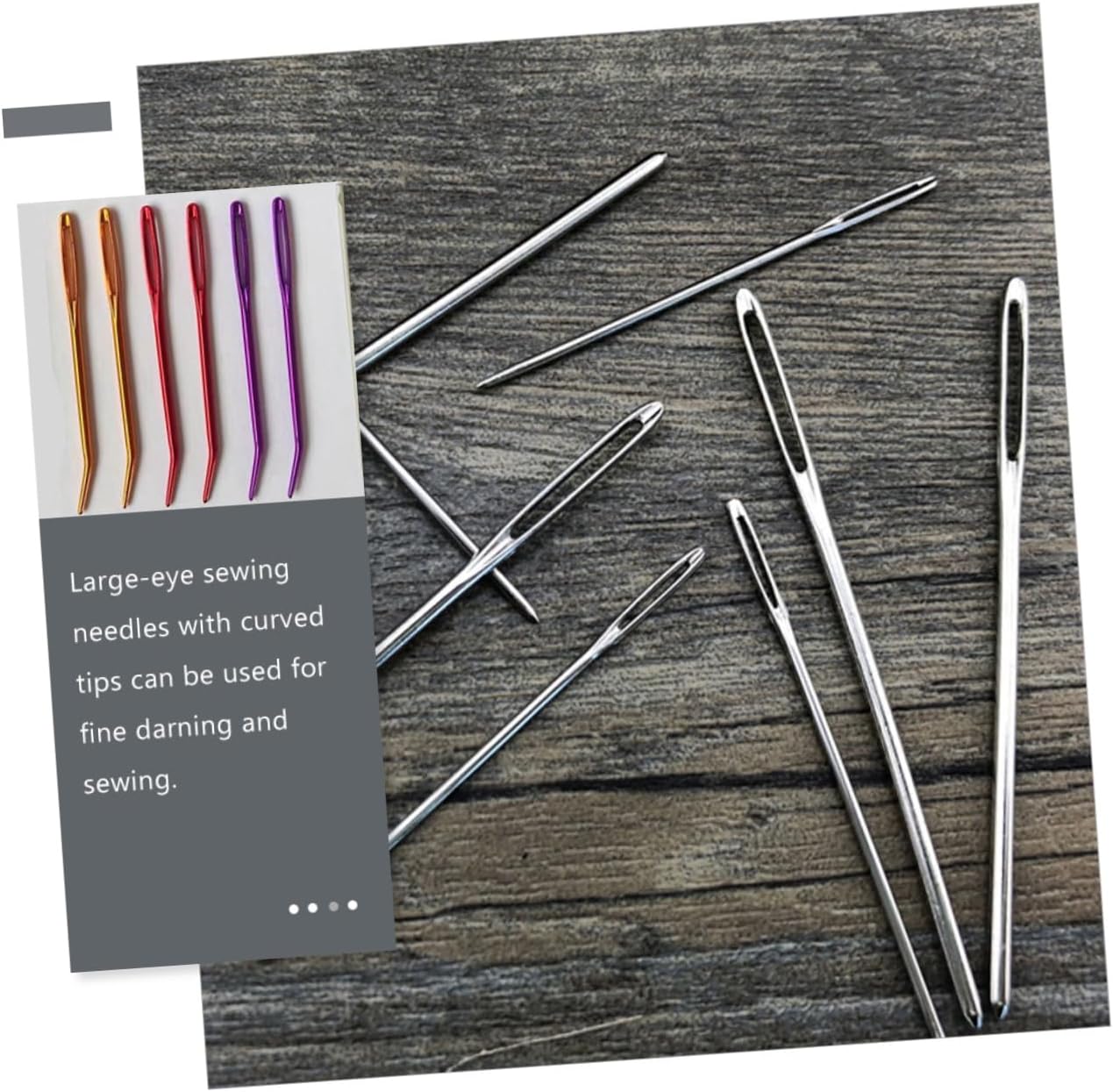 TOPPERFUN 18pcs Assorted Large Eye Hand Sewing Needles for Knitting Sweater Making DIY Craft Comfortable to Hold Random Color