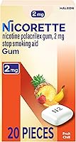 Vista 18 de Nicorette 2 mg de goma de mascar de nicotina para dejar de fumar - Fruit Chill con sabor a ayuda para dejar de fumar, 100