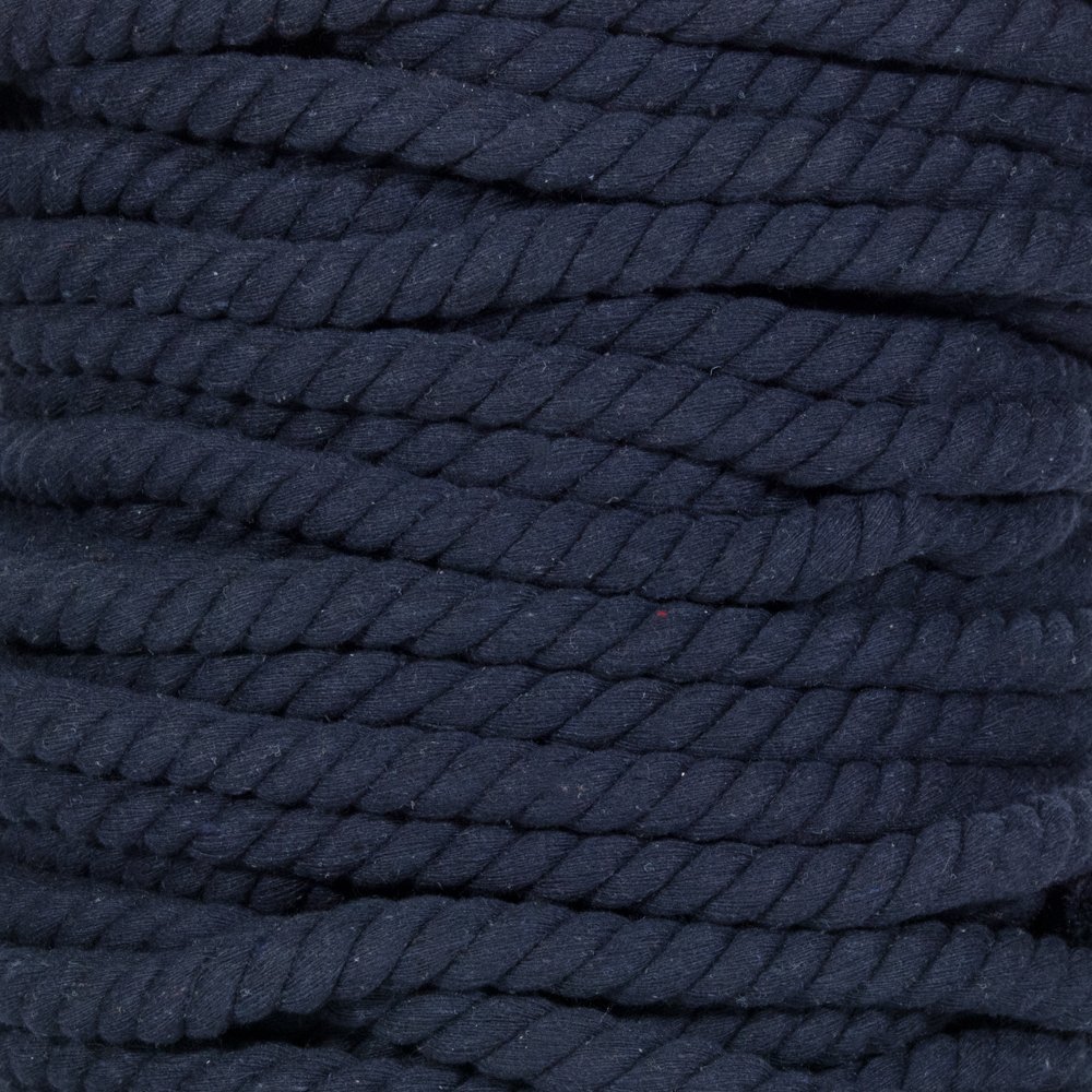 Super Soft 3 Strand Twisted Cotton Rope (Navy, 5/8 Inch x 100 Feet) — image 1