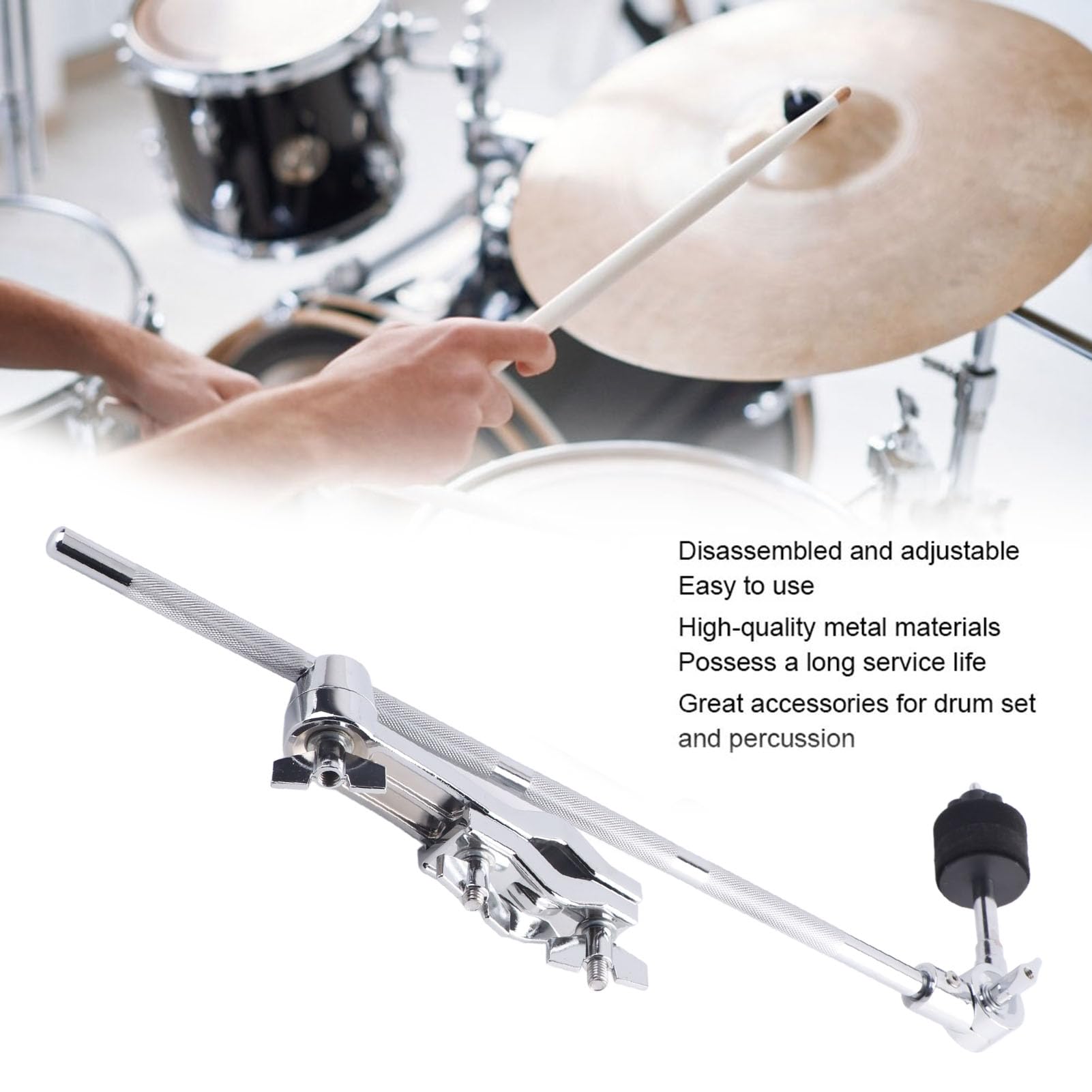 Supporto per piatto Splash, supporto per morsetti di estensione per tamburo Supporto per clip per piatto Cartella di estensione Accessori per percussioni per tamburo per piatto