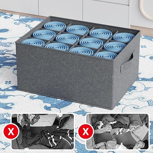 Miniatura 3 de MZY LLC Organizadores y almacenamiento de armario, 12 cajones de celda, caja de almacenamiento de rejilla para organizador, jeans, camisetas,