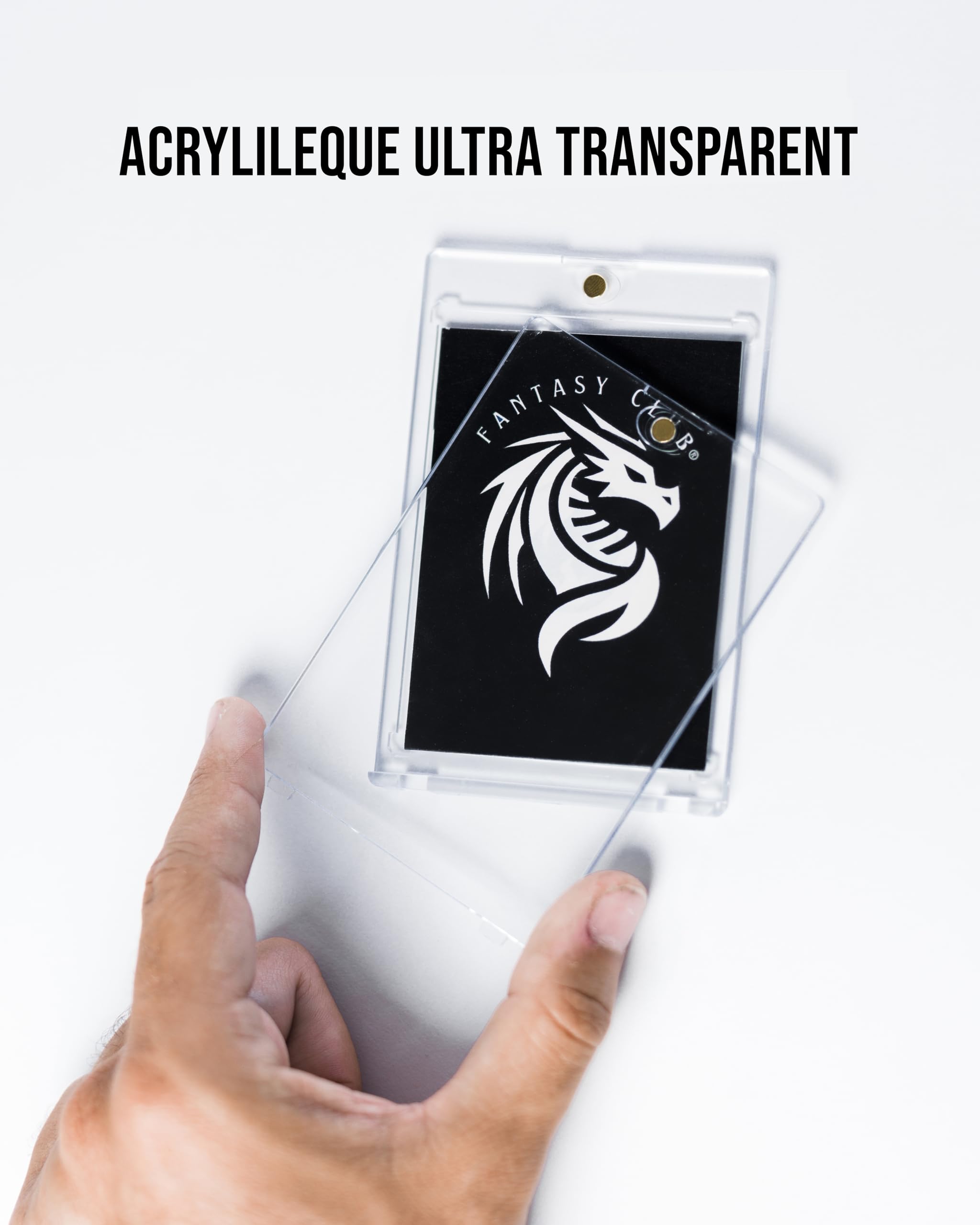 Fantasy Club 25 Supports Magnétiques One-Touch – UV 99+% – Acrylique Cristallin – Protection Haut De Gamme Pour Cartes TCG