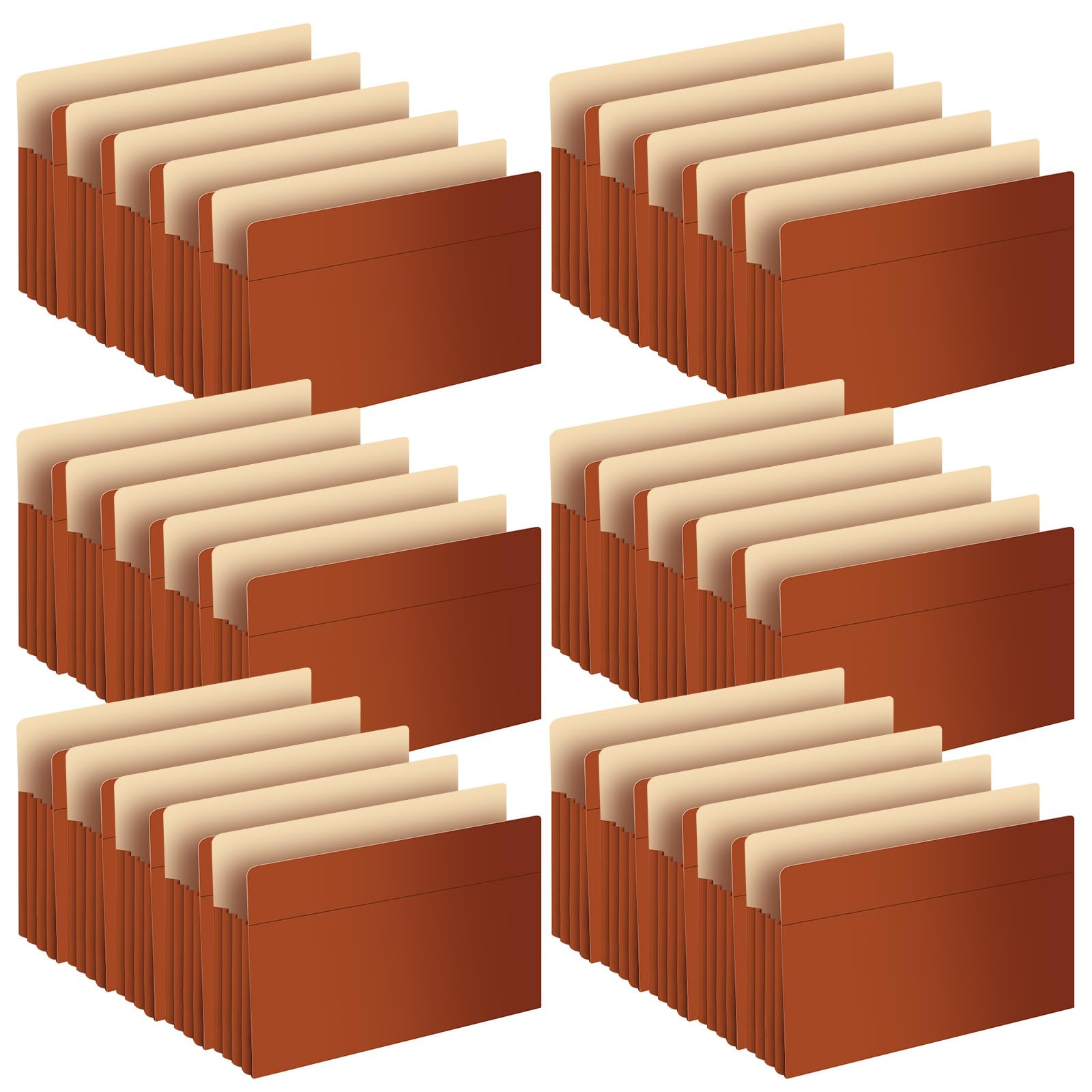 Photo 1 of Ireer 50 Pack Expanding File Pockets 3.5 Inch Expansion Extra Durable Store and Organize Letter Size Papers Organize Records for Office Home Small Business Law Office, Brown