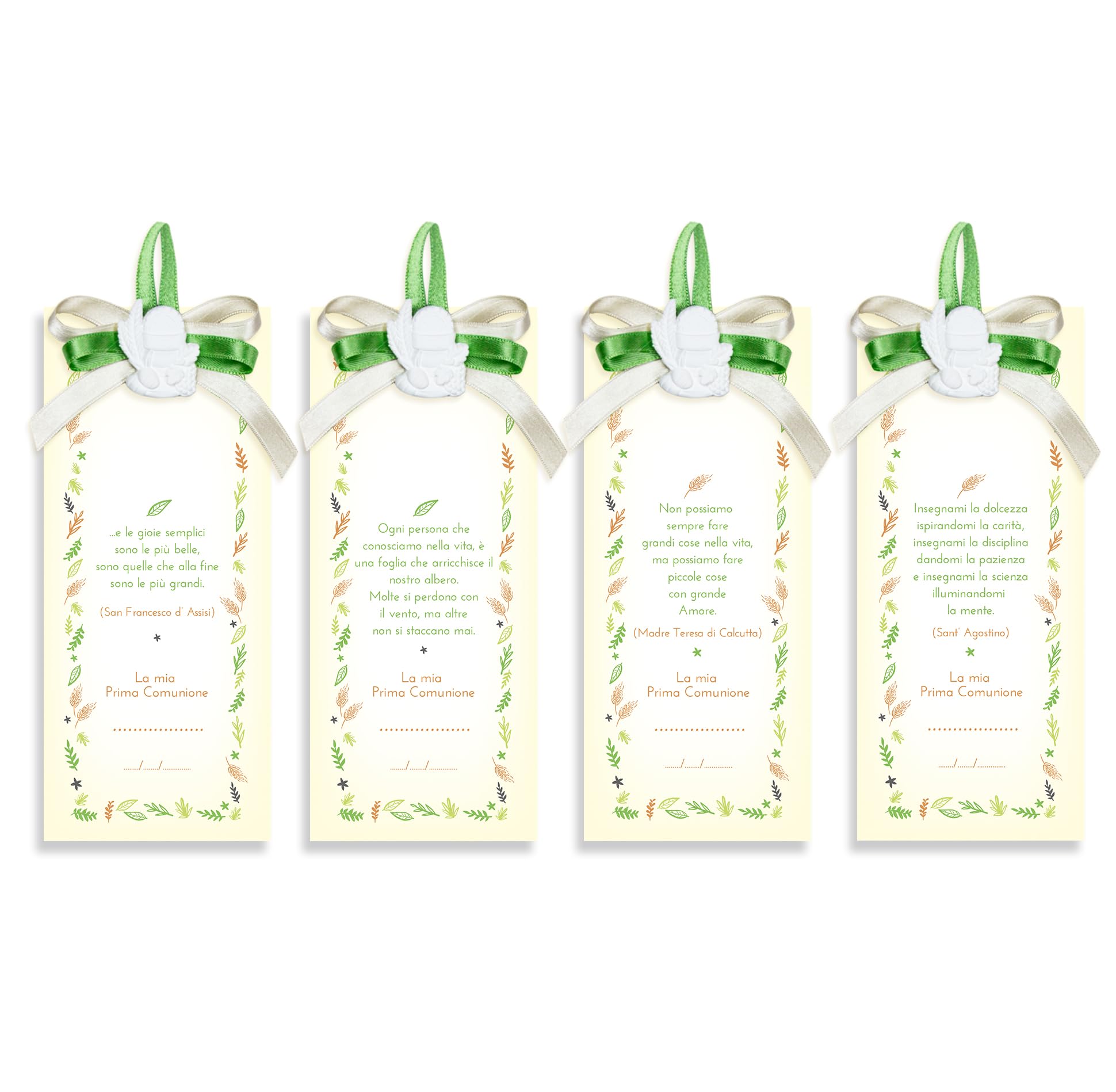 Mareli - Kit of 4 Bookmarks Wedding Favours Place Cards, Chalice Chalk First Communion, 1