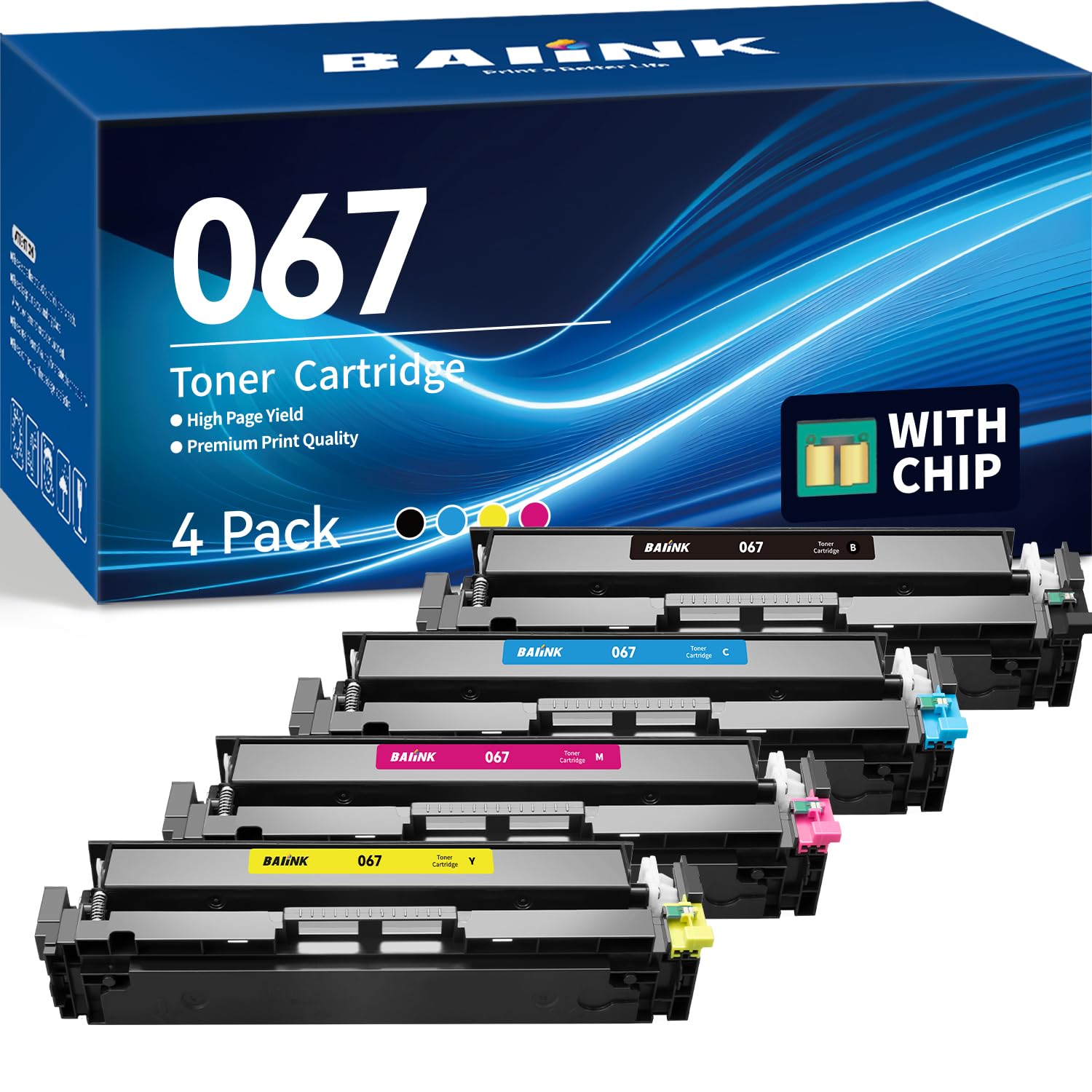 067 Toner Cartridge MF656Cdw Replacement for Canon 067 Toner Cartridge Set 067H Compatible for Canon imageCLASS LBP632Cdw MF653Cdw LBP633Cdw MF654Cdw Printer (4 Pack)