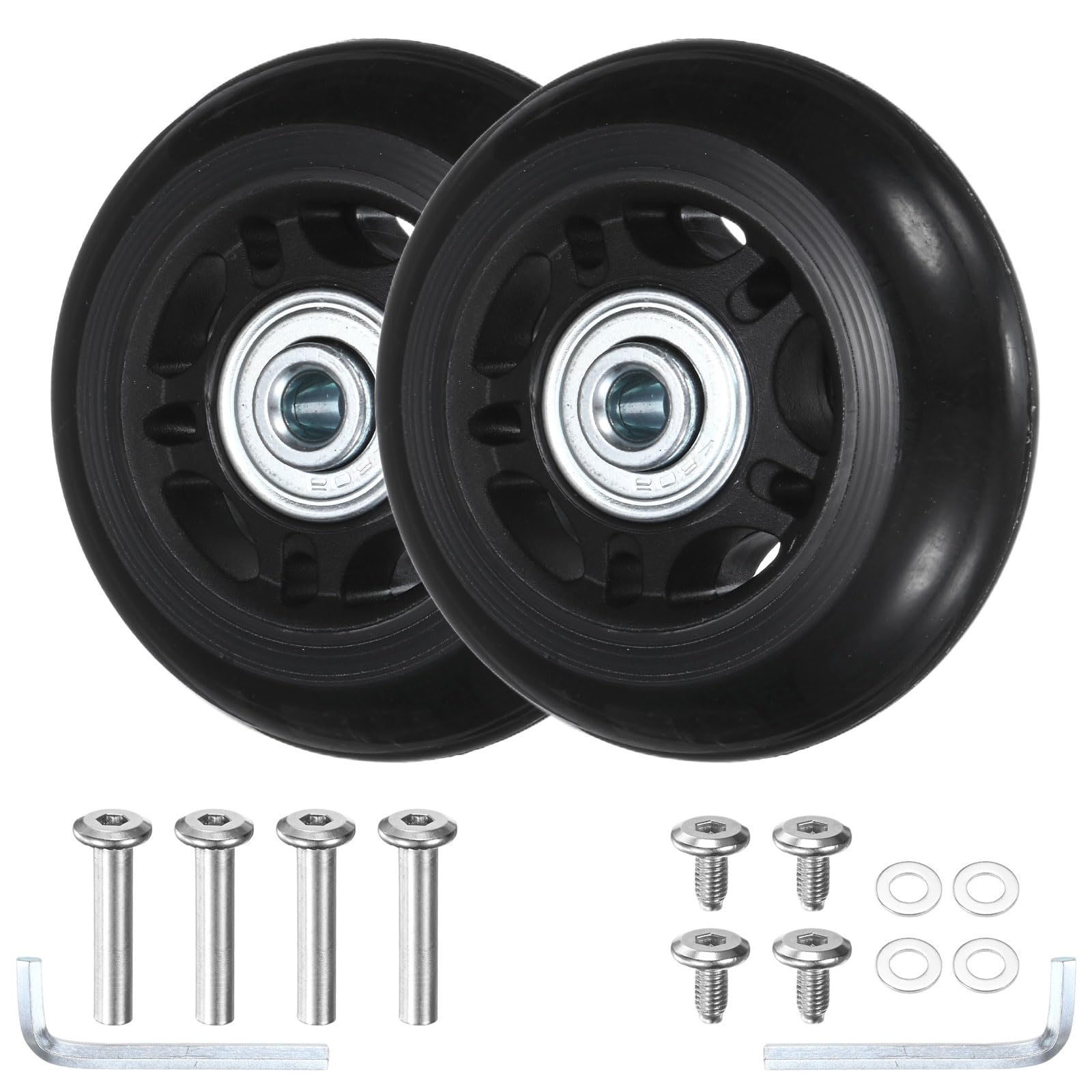 TIXIPEM 2pcs Luggage Suitcase Replacement Wheels 68x24mm, Black