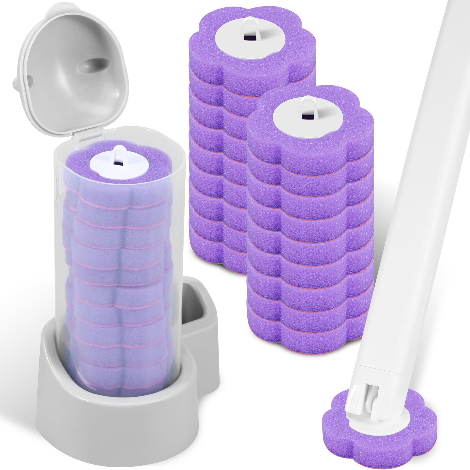 Brosse de toilette kit de nettoyage à têtes de rechange pour détartrer la cuvette et l'évier