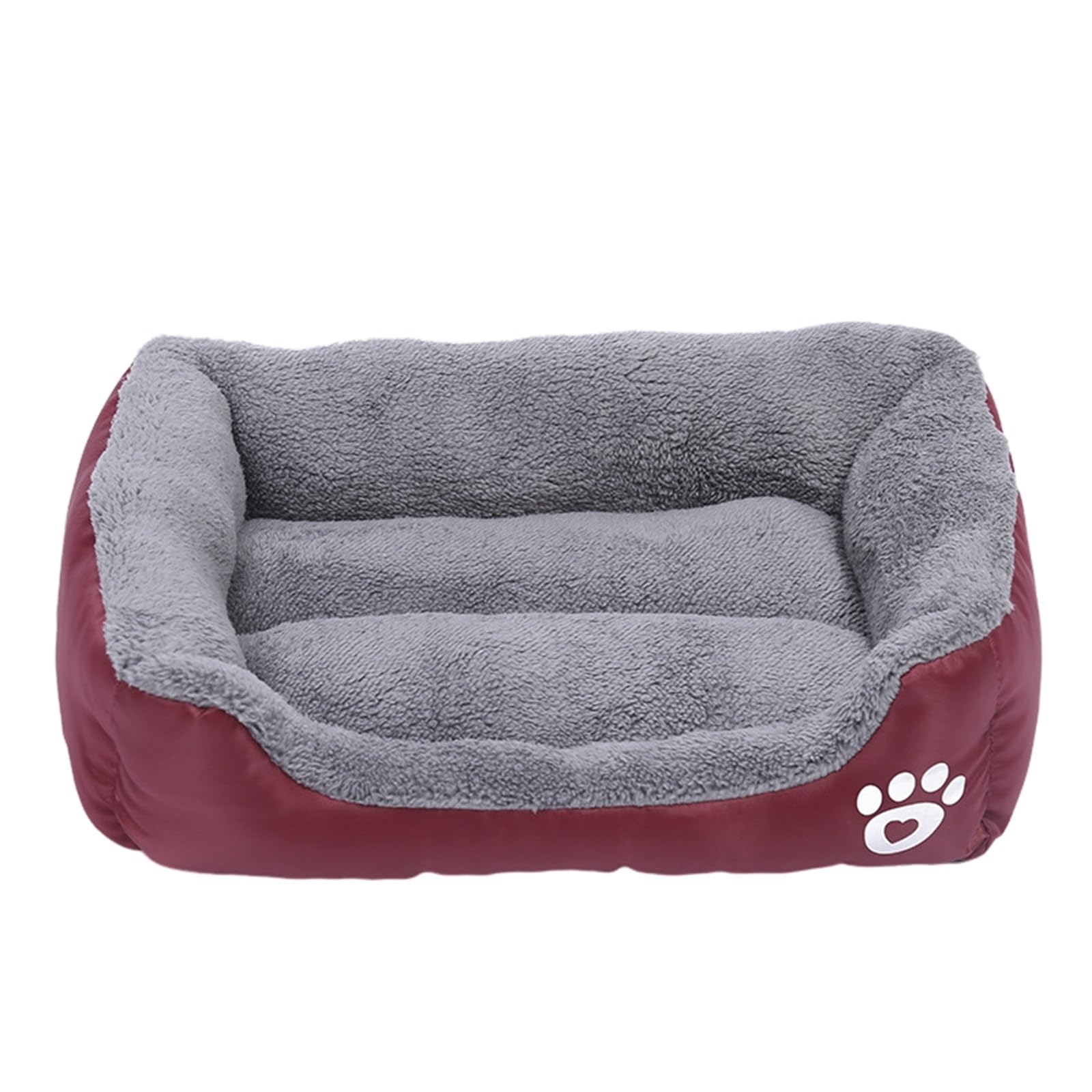 Mateju Plush Pet Bed Rectangle, Comfortable Fluffy Pet Cushion Warm Thick Warm Soft Plush Dog Cat Bed for Indoor Calming Puppy Kitten Petbed, for Small Medium (Wine red,95x72x15cm)