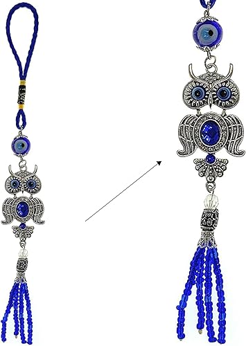 Miniatura 12 de LUCKBOOSTIUM Evil Eye Keychain & Protection with Tassel, Evil Eye Car Hanging Ornament, Home and Rear View Mirror Accessories Mano Hamsa con