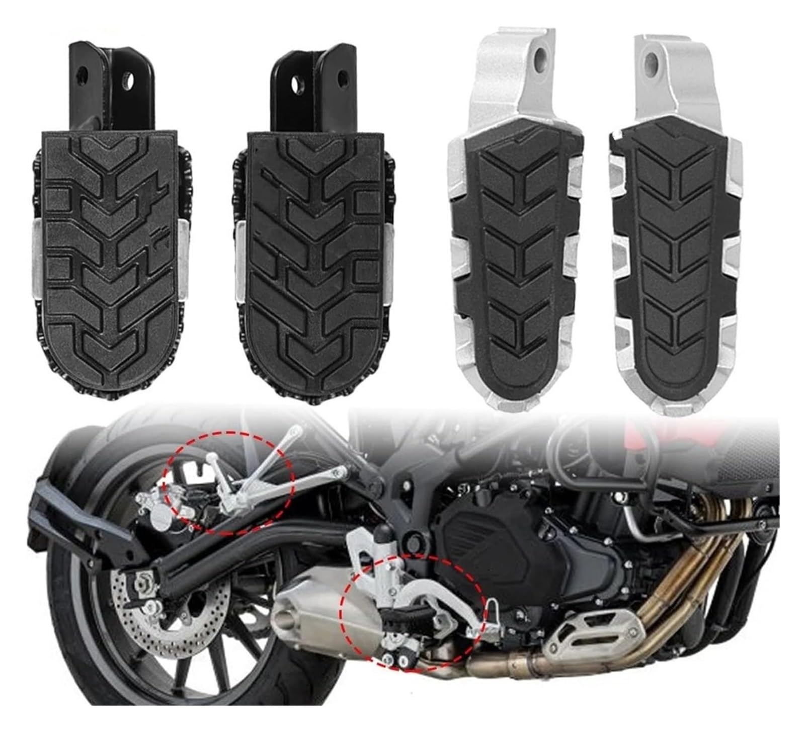 Moto Pedaline Pedane Per Benelli TRK502 TRK502X TRK 502 502X 2020-ON Moto Anteriore Posteriore Poggiapiedi Pedane(1 PC Rear Right)