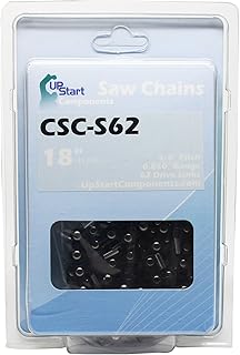 2-Pack 18" Semi Chisel Saw Chain Replacement for Echo CS-400 Chainsaws - (18 inch 3/8" Low Profile Pitch 0.050" Gauge 62 Drive Links CSC-S62)