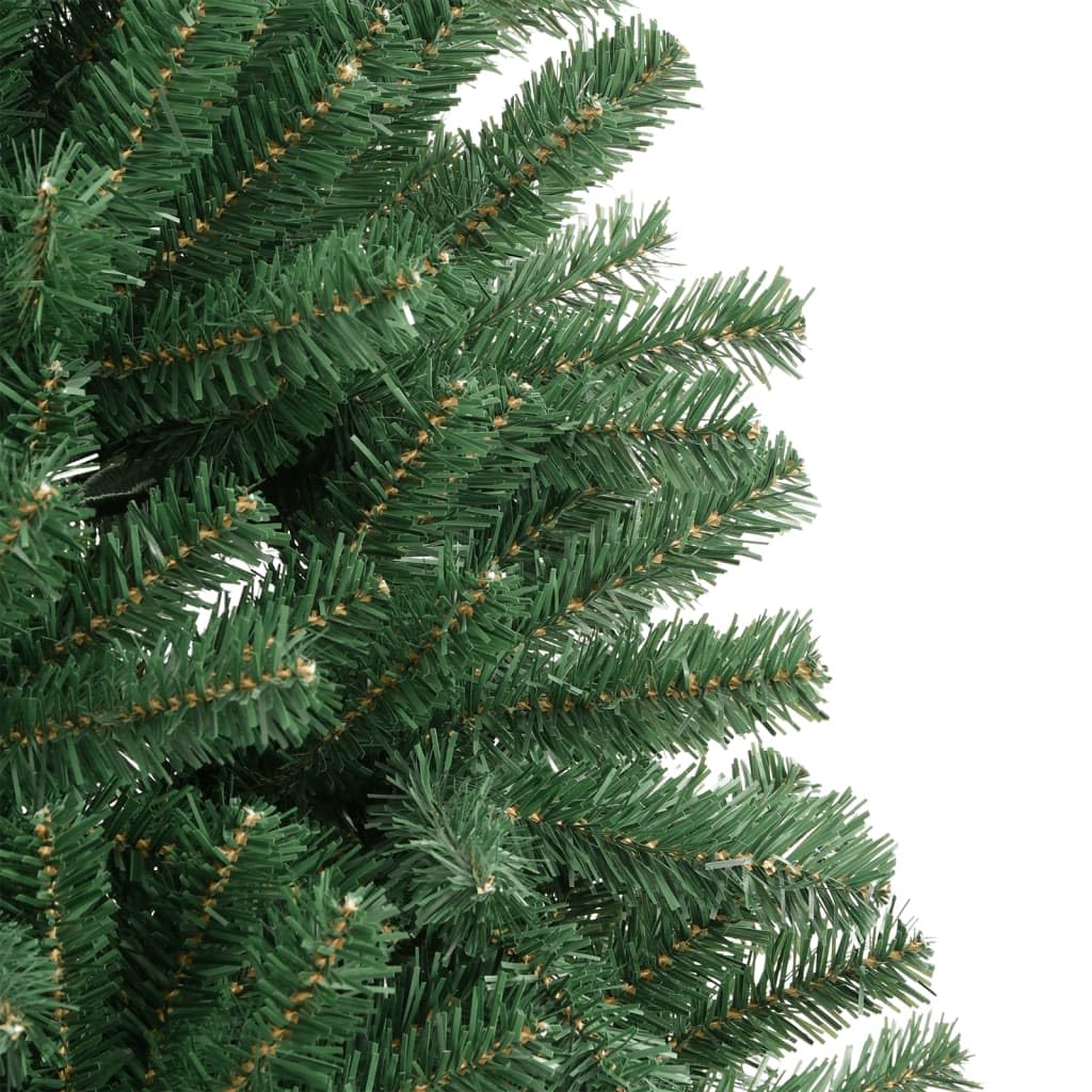 Árbol de Navidad artificial articulado con base metálica verde 150 cm