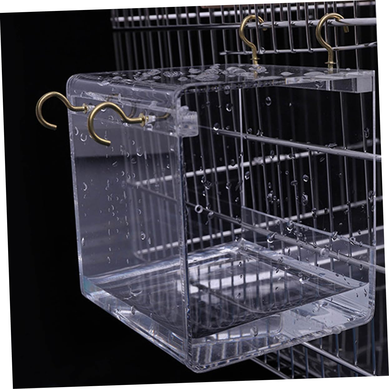 BESPORTBLE Papageienbad aus Kunststoff mit Abdeckung Transparentes Vogelbad für Kleine Vögel und Kanarienvögel als Badekäfigzubehör im Vogelkäfig