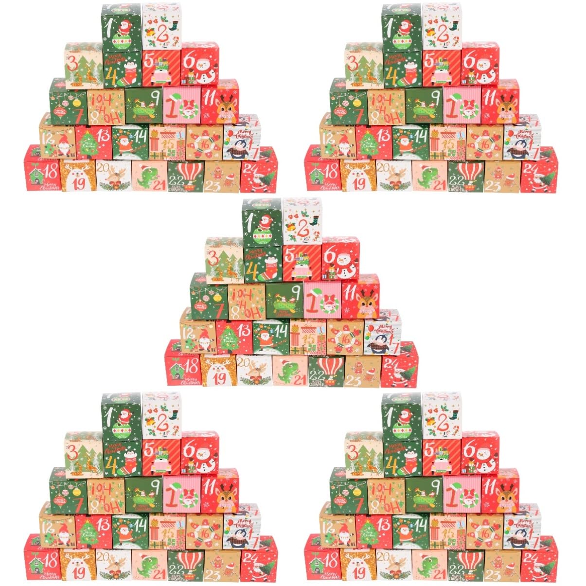Zerodeko 120piezas Cajas para y Galletas De Envoltorios Navideños Calendarios De Adviento y Decoraciones