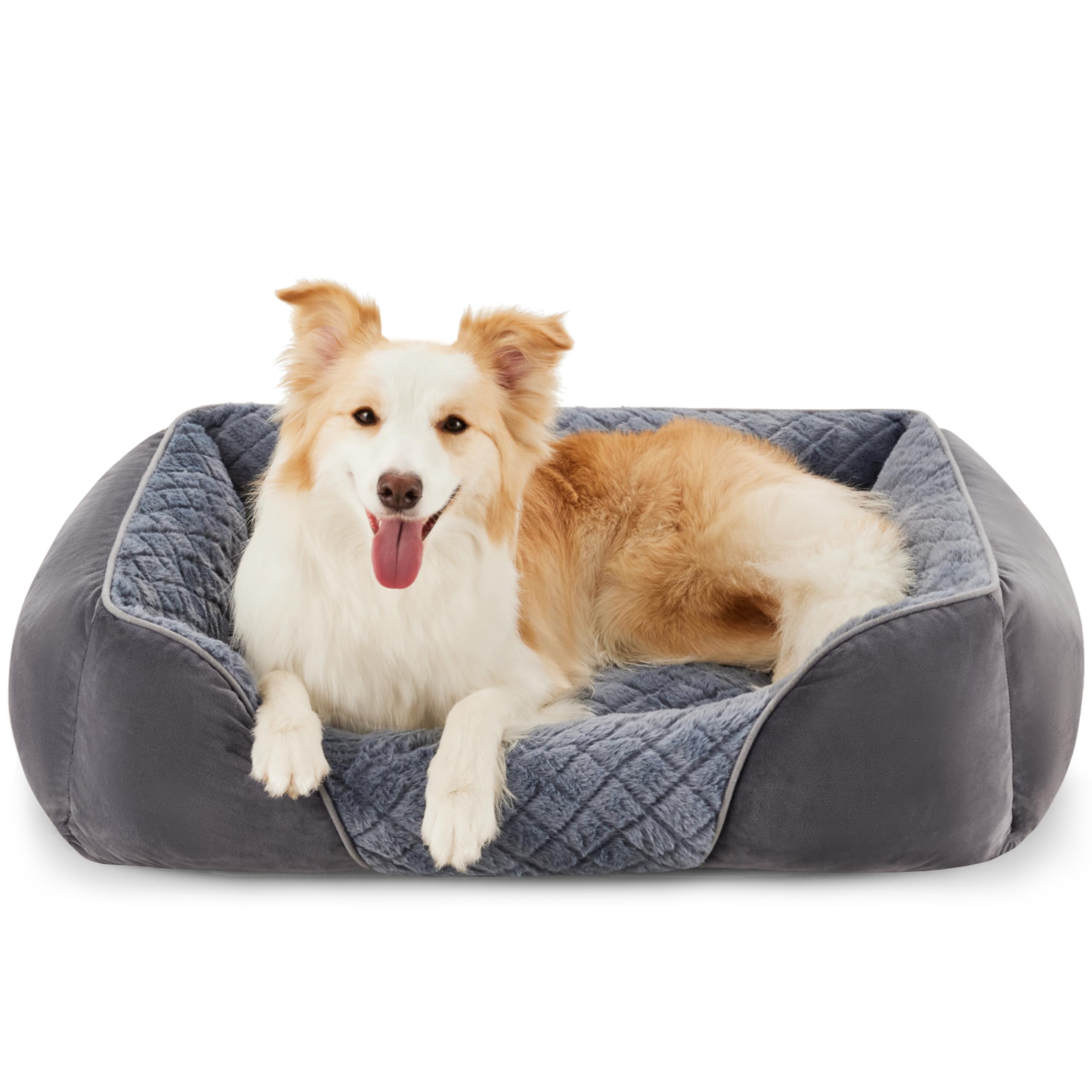 Heymamba Medium Dog Bed and Washable Dog Bed, Grey Dog Beds Medium, Mixed Filled with Large Particle Memory Sponge and Cotton