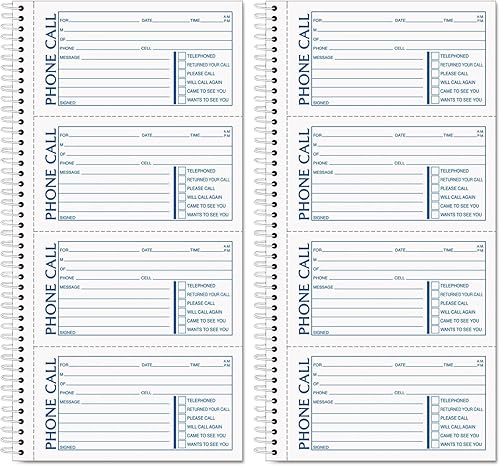 TOPS Libro de formularios de mensajes para teléfono, duplicado sin carbono, 2.75 x 5 pulgadas, 400 juegos por libro (4003) (paquete de 2)