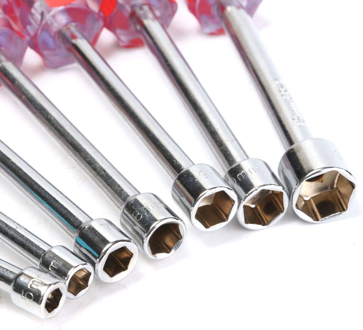 7Pcs Steel Shaft Hex Nut Socket Spinner Driver Screwdrivers Set 5 6 7 8 9 10 13mm