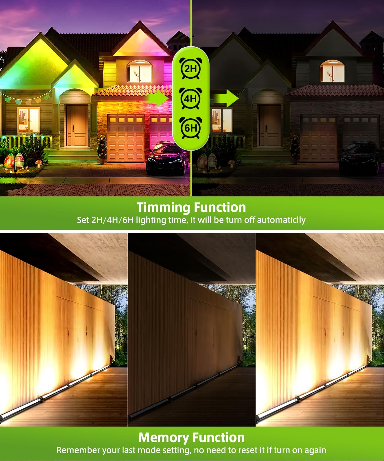 CLV Zewnętrzna lampa solarna RGB IP66 6000MAH 9 kolorów 5 trybów dynamicznych z pilotem
