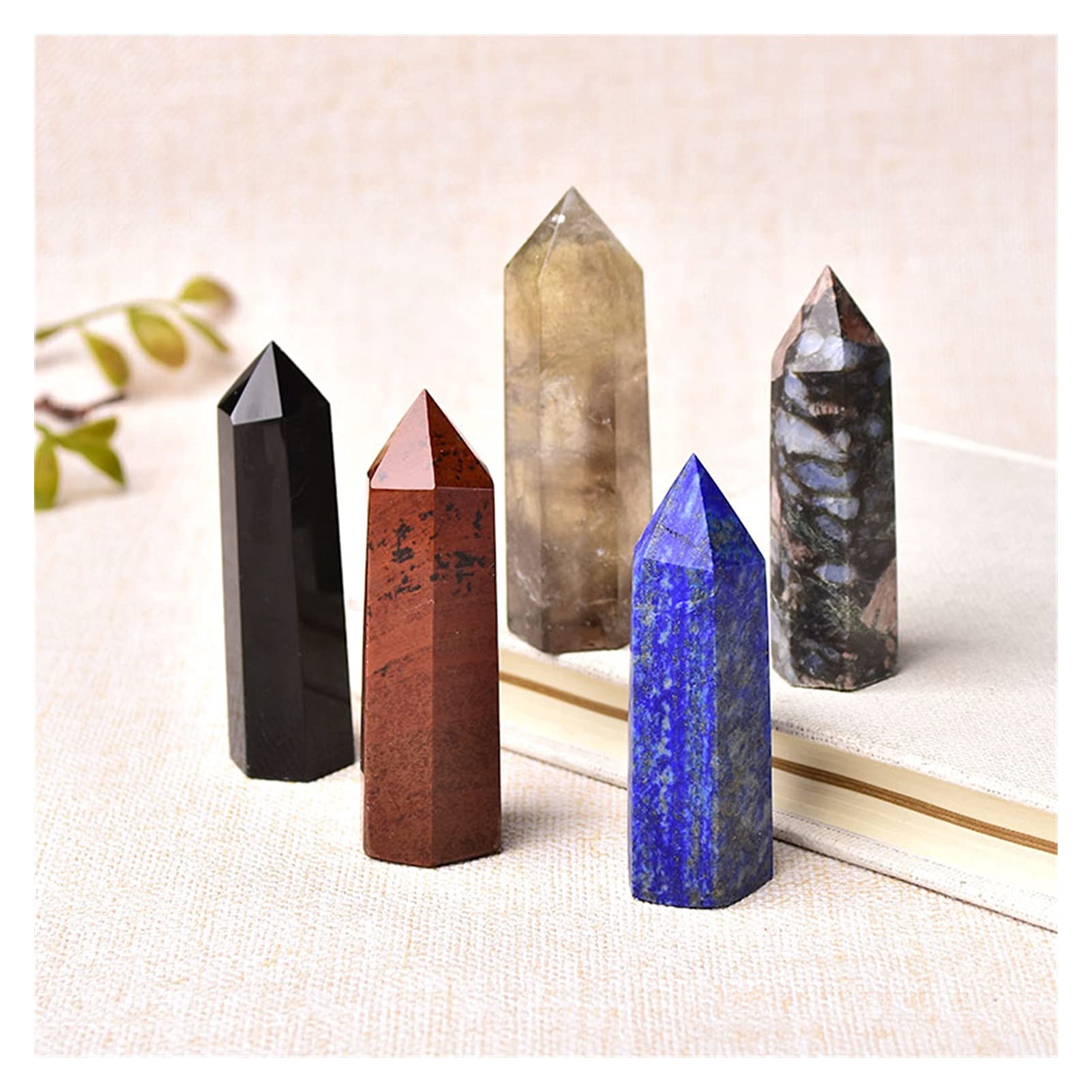 Amazon.co.jp: 天然水晶 30色のナチュラルストーンクリスタルポイント