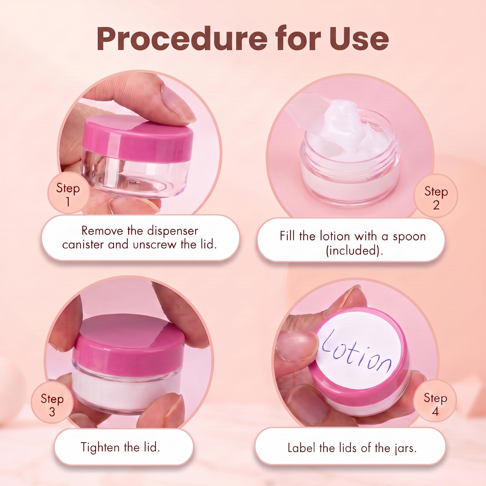 5 Gram Cosmetic Sample Containers, Leak-Proof Plastic Jars