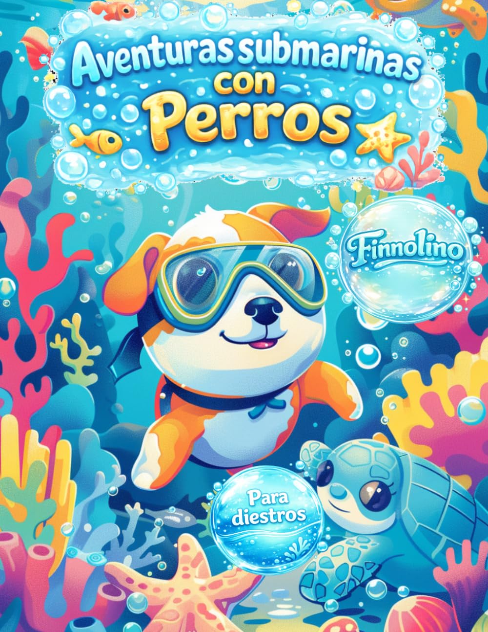 Aventuras submarinas con perros – Un viaje mágico por el mundo del océano lleno de diversión y descubrimientos: Un libro para colorear para niños de 4 ... y escenas submarinas – Dibujos grandes,