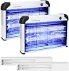 Fly Killer Bug Zapper, Electric 2400V, 20W UV Insect Killer Electric, Fly Killers for Home Indoor, Mosquito Killer Lamp with Double-Sided Grid - 2 Pack