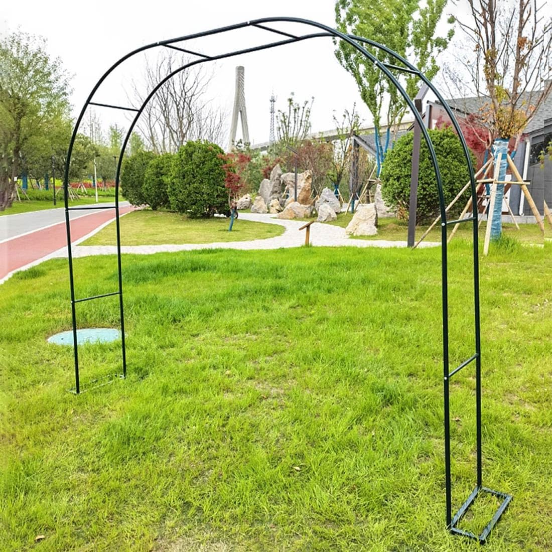 Arco da giardino in metallo, traliccio per piante rampicanti, supporto in ferro per esterni per viti e fiori, 160 x 40 x 220 cm, arco decorativo per matrimoni