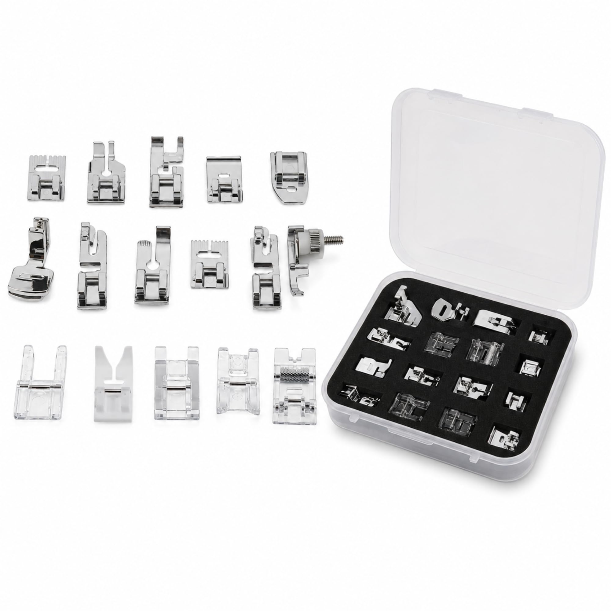 Prensatelas para máquinas de coser Kit 16 piezas, Incluye caja transporte - imagen 1