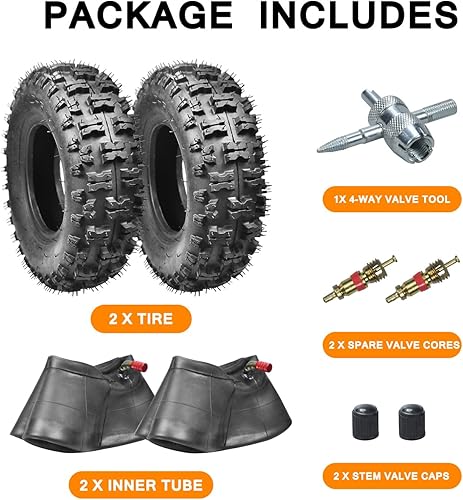 Miniatura 4 de 4.10/3.50-6 4.10-6 NHS Neumático y tubo interior para cortacésped, carretillas de 4 ruedas, ATV, Quad Go Kart, soplador de nieve, tractores de mano,