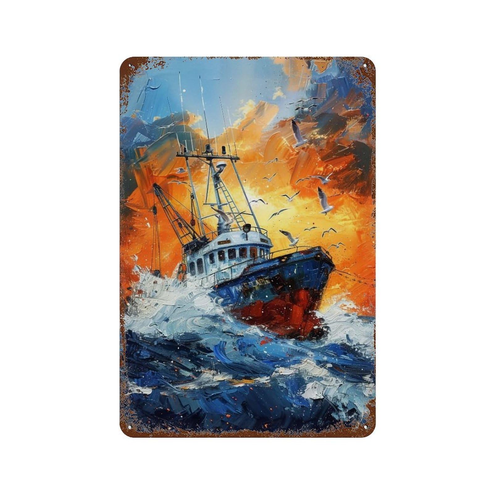 HDURYEYRYY Voyage Into Sunset 03 Wall Retro Iron Vintage Art Metal Tin Sign Poster Modern Home Cofffee Club Art Bar Shop Decor 30x20cm