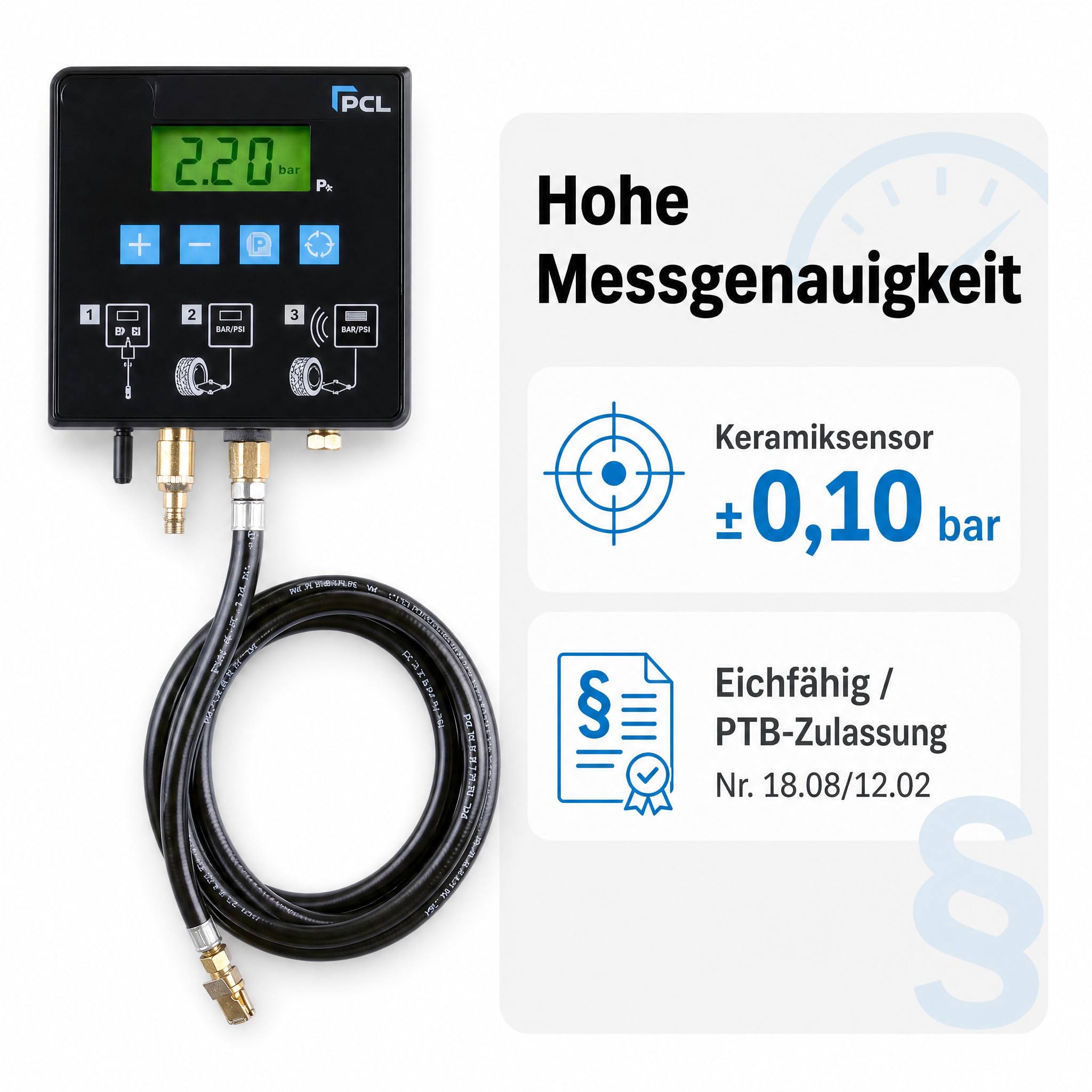 QUBE 2 Reifenfüller Digital, stationär, geeicht | 3 Modi, ±0,10 bar