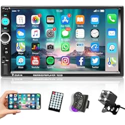 Radio Para Volkswagen Caddy Podofo 7" Pantalla Táctil Radio de Coche 2 DIN, Radio Bluetooth Soporte Mirror Link/Radio FM/EQ/Control de Volante/US/TF/SD/AUX+ Cámara Trasera