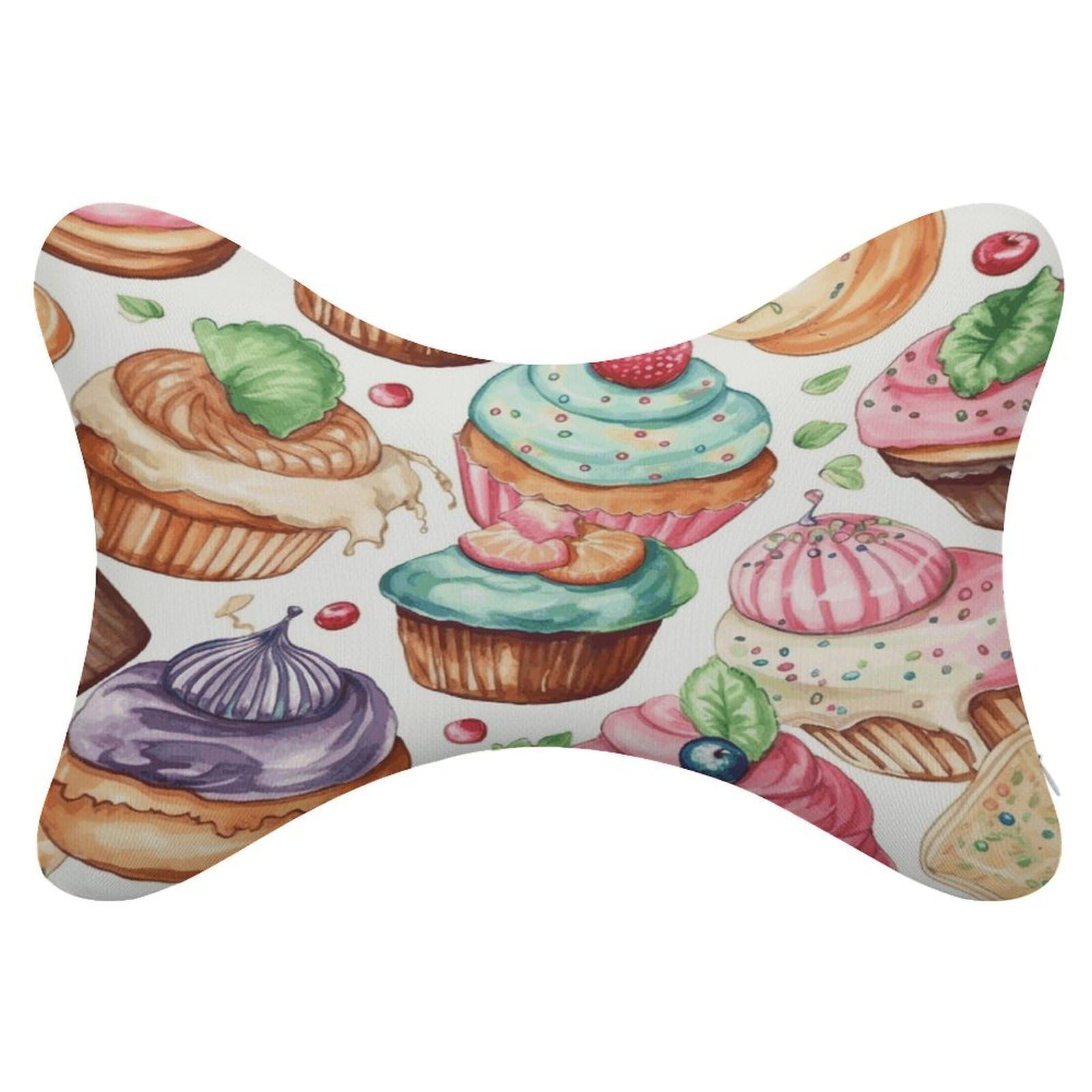 JTREHY 2 Pack Cupcakes Donuts Muffins Sugar Car Headrest Pillow Memory Foam Car Neck Pillows Soft Comfortable Vehicle Neck Pillows Non-Slip Headrest Cushion Universal Car Pillow for Neck Pain Relief